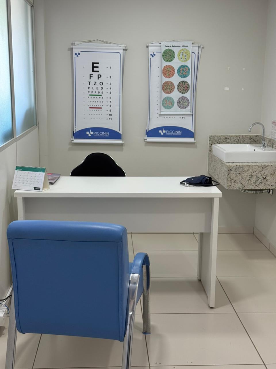 Sala de exames clínicos ocupacionais